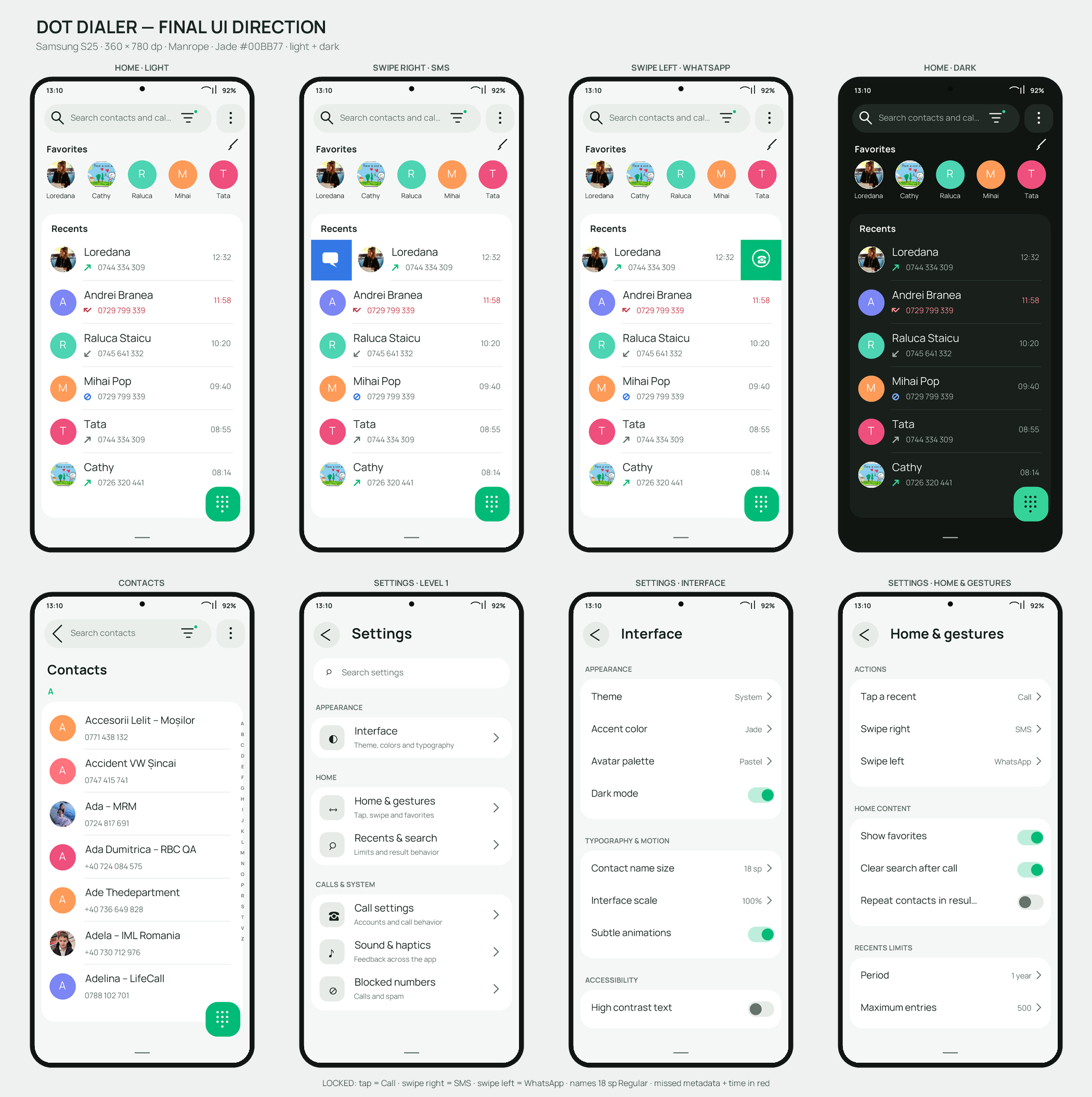 Dot Dialer — ecran aplicație